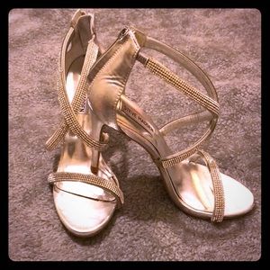 Steve Madden rhinestone open-toed formal heels